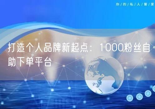 打造个人品牌新起点：1000粉丝自助下单平台