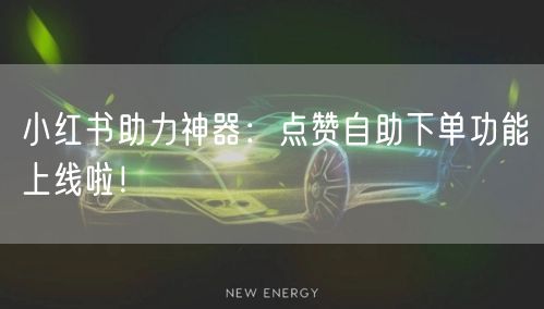 小红书助力神器：点赞自助下单功能上线啦！