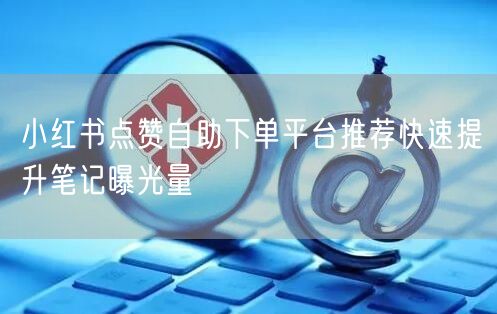 小红书点赞自助下单平台推荐快速提升笔记曝光量