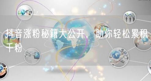 抖音涨粉秘籍大公开,助你轻松累积千粉