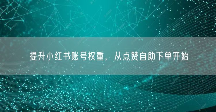 提升小红书账号权重，从点赞自助下单开始