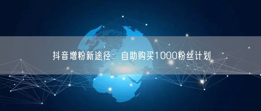 抖音增粉新途径：自助购买1000粉丝计划