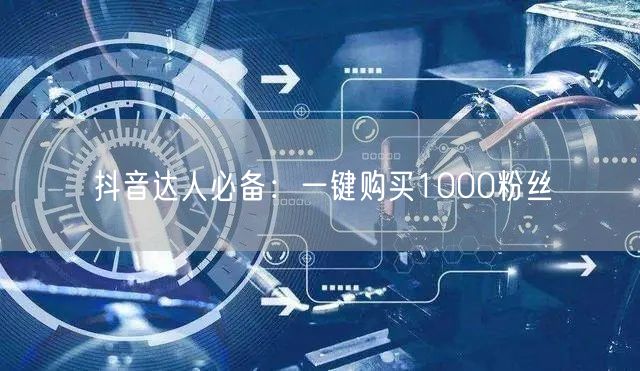 抖音达人必备:一键购买1000粉丝