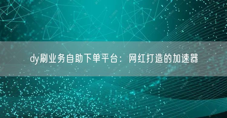 dy刷业务自助下单平台：网红打造的加速器