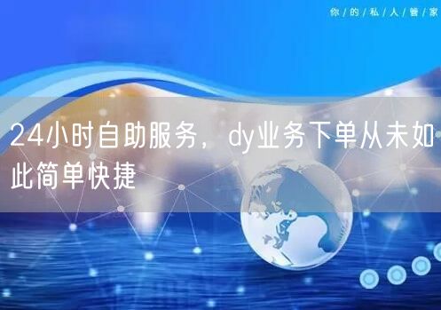 24小时自助服务，dy业务下单从未如此简单快捷
