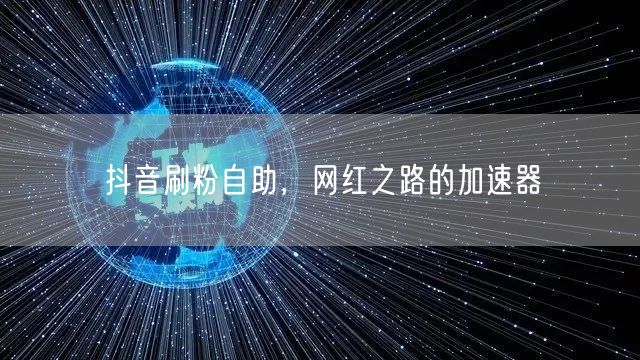 抖音刷粉自助，网红之路的加速器