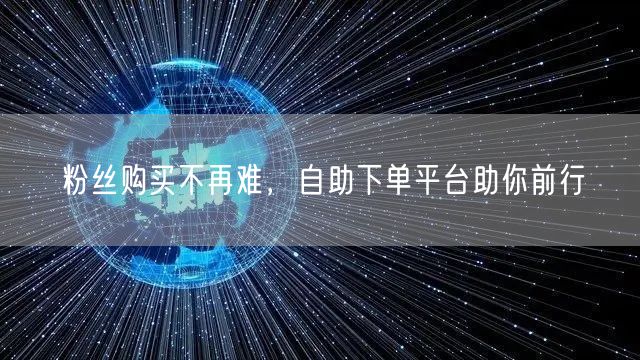 粉丝购买不再难，自助下单平台助你前行