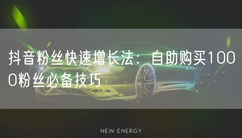 抖音粉丝快速增长法：自助购买1000粉丝必备技巧