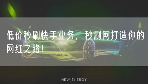 低价秒刷快手业务，秒刷网打造你的网红之路！