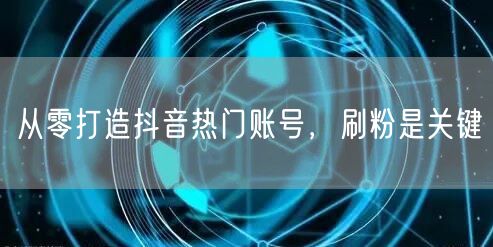 从零打造抖音热门账号，刷粉是关键