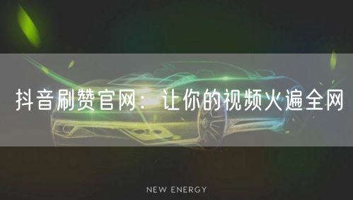 抖音刷赞官网：让你的视频火遍全网