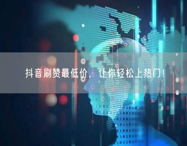 抖音刷赞最低价，让你轻松上热门！