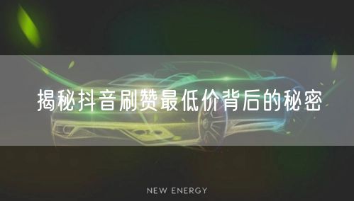 揭秘抖音刷赞最低价背后的秘密