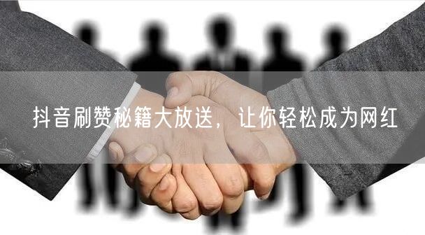 抖音刷赞秘籍大放送，让你轻松成为网红