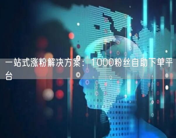 一站式涨粉解决方案：1000粉丝自助下单平台