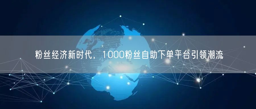 粉丝经济新时代，1000粉丝自助下单平台引领潮流