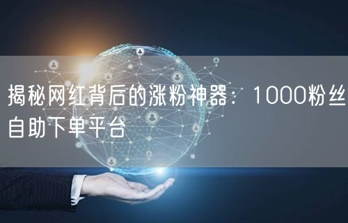 揭秘网红背后的涨粉神器:1000粉丝自助下单平台