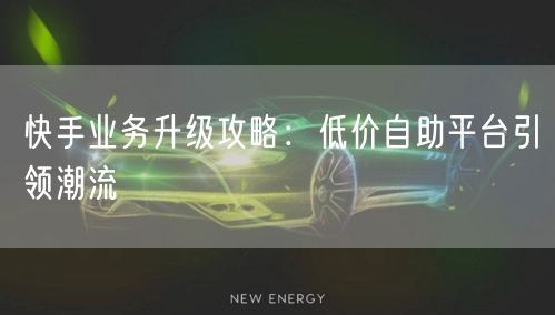 快手业务升级攻略：低价自助平台引领潮流