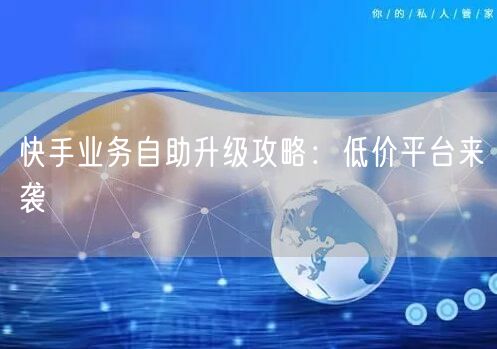 快手业务自助升级攻略：低价平台来袭