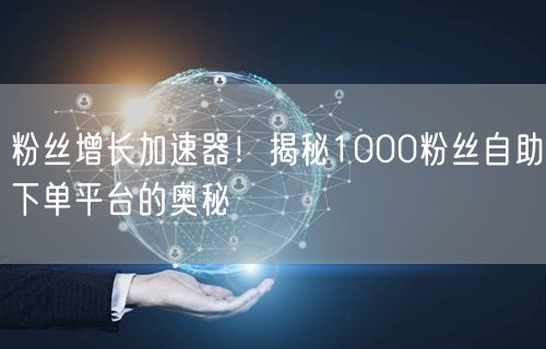 粉丝增长加速器！揭秘1000粉丝自助下单平台的奥秘
