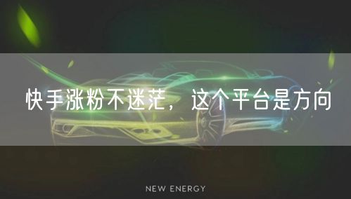 快手涨粉不迷茫，这个平台是方向