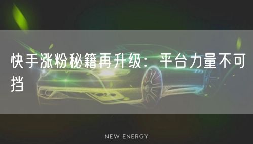 快手涨粉秘籍再升级:平台力量不可挡