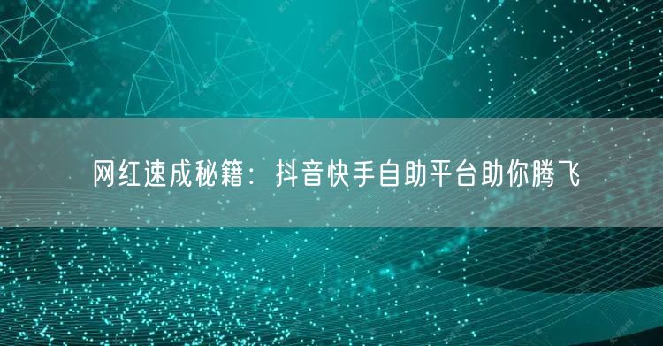 网红速成秘籍：抖音快手自助平台助你腾飞