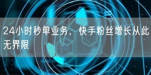 24小时秒单业务，快手粉丝增长从此无界限