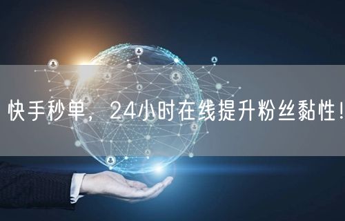 快手秒单，24小时在线提升粉丝黏性！