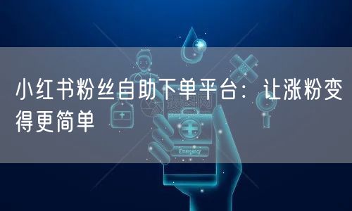 小红书粉丝自助下单平台：让涨粉变得更简单