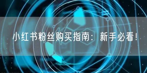小红书粉丝购买指南：新手必看！