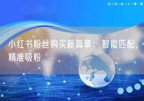 小红书粉丝购买新篇章：智能匹配，精准吸粉