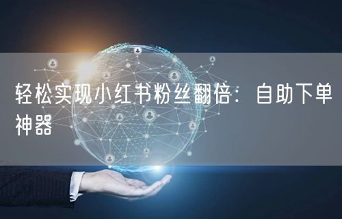 轻松实现小红书粉丝翻倍：自助下单神器