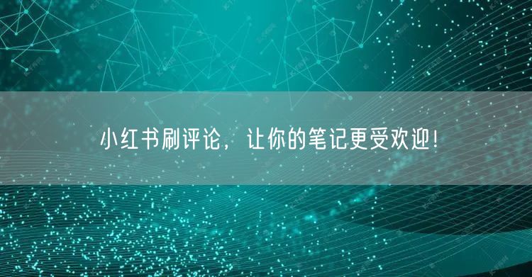 小红书刷评论，让你的笔记更受欢迎！
