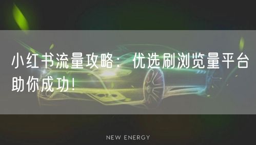 小红书流量攻略：优选刷浏览量平台助你成功！
