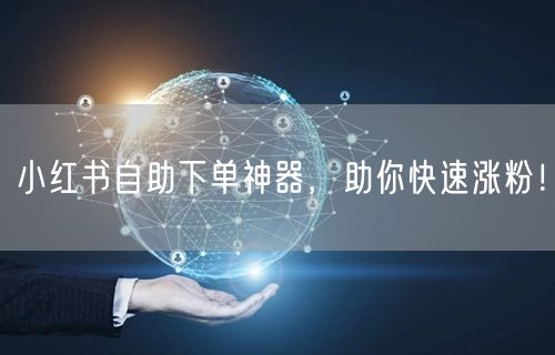 小红书自助下单神器，助你快速涨粉！