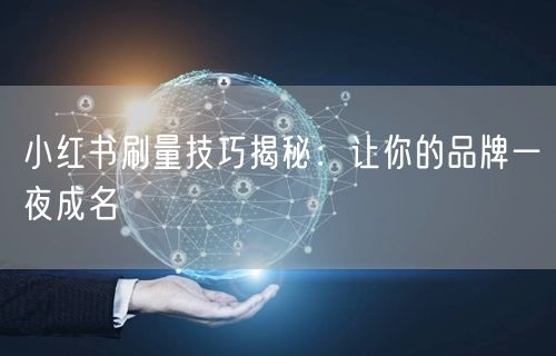 小红书刷量技巧揭秘:让你的品牌一夜成名