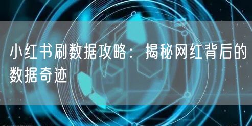 小红书刷数据攻略：揭秘网红背后的数据奇迹