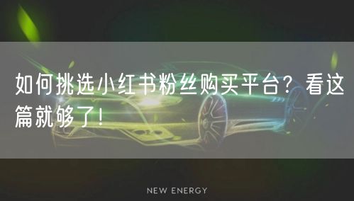 如何挑选小红书粉丝购买平台？看这篇就够了！