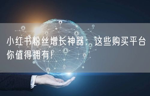 小红书粉丝增长神器：这些购买平台你值得拥有！