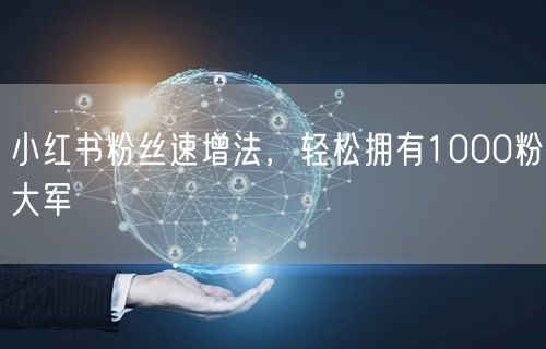 小红书粉丝速增法，轻松拥有1000粉大军