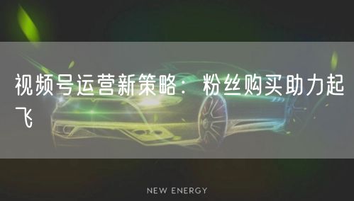 视频号运营新策略：粉丝购买助力起飞