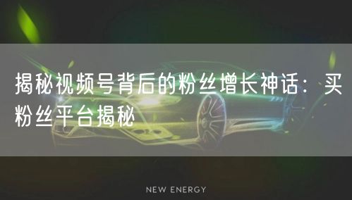 揭秘视频号背后的粉丝增长神话:买粉丝平台揭秘