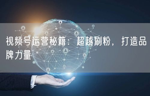 视频号运营秘籍:超越刷粉,打造品牌力量
