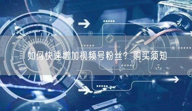如何快速增加视频号粉丝？购买须知