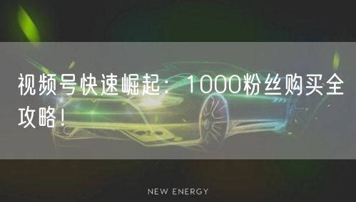 视频号快速崛起：1000粉丝购买全攻略！