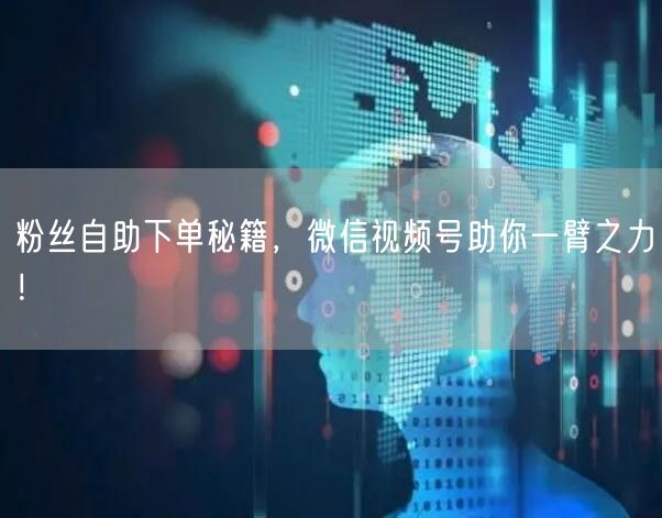 粉丝自助下单秘籍，微信视频号助你一臂之力！