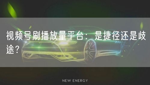 视频号刷播放量平台：是捷径还是歧途？