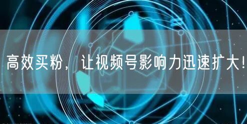 高效买粉，让视频号影响力迅速扩大！
